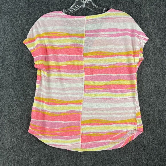 Lilly Pulitzer Women's Pink Stripped Duval Notch Neckline Linen Top Size XSmall - Picture 4 of 7